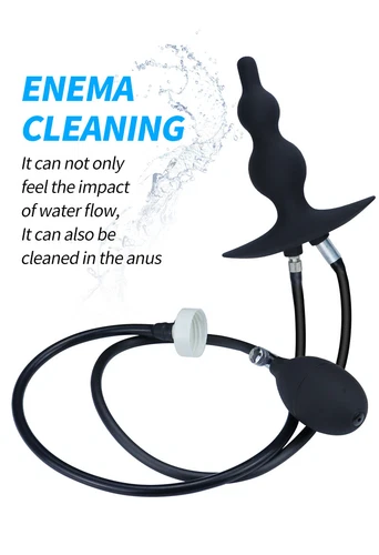 Silicone-Inflatable-Vaginal-Douche-Enema-System-Pump-Anal-Colon-Cleanser Women - Picture 9 of 13