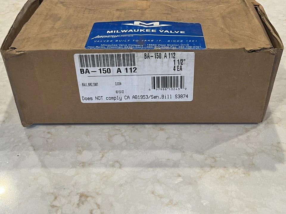 (Box Of 4) 1-1/2" Solder, Standard Port, Bronze Ball Valve 600 WOG, MADE IN USA - Image 2 of 4