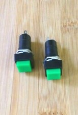 2 Green BBT 3 amp  250 volt On/Off Momentary Push Button Switches