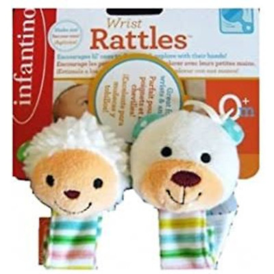 Infantino Wrist Rattles - Lamb and Bear, Baby rattle, Baby Wrist ...