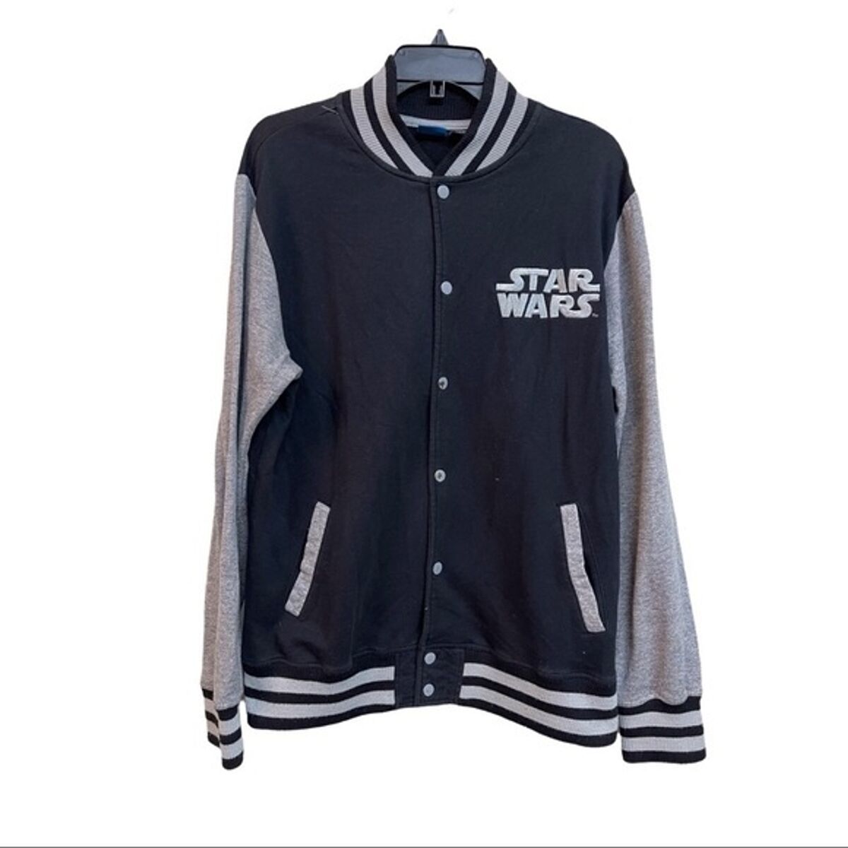 STAR WARS Varsity Jacket Mens Medium Black/Gray | eBay STAR WARS Varsity Jacket Mens Medium Black/Gray | eBay