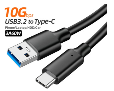USB C Kabel 3.2 Gen2 10 Gbit/s Typ A auf C Schnellladen 60W 3A Datekabel 0,2 2 m