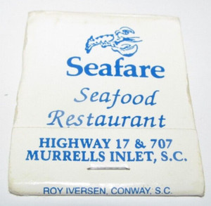 Vintage Seafare Seafood Restaurant Matchbook Murrells Inlet SC Advertising Full