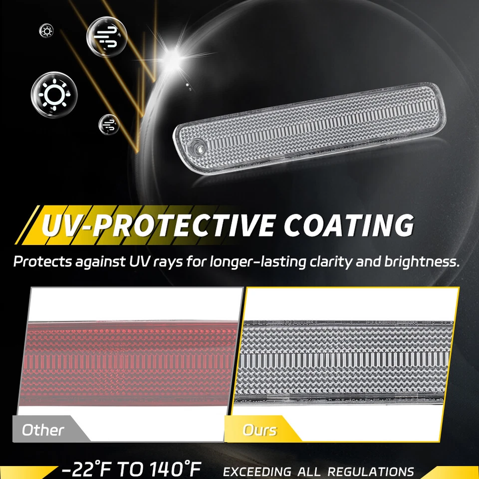 2X Clear Rear Bumper Side Marker Lights For 94-97 Honda Accord & 92-96 Prelude - Image 3 of 4