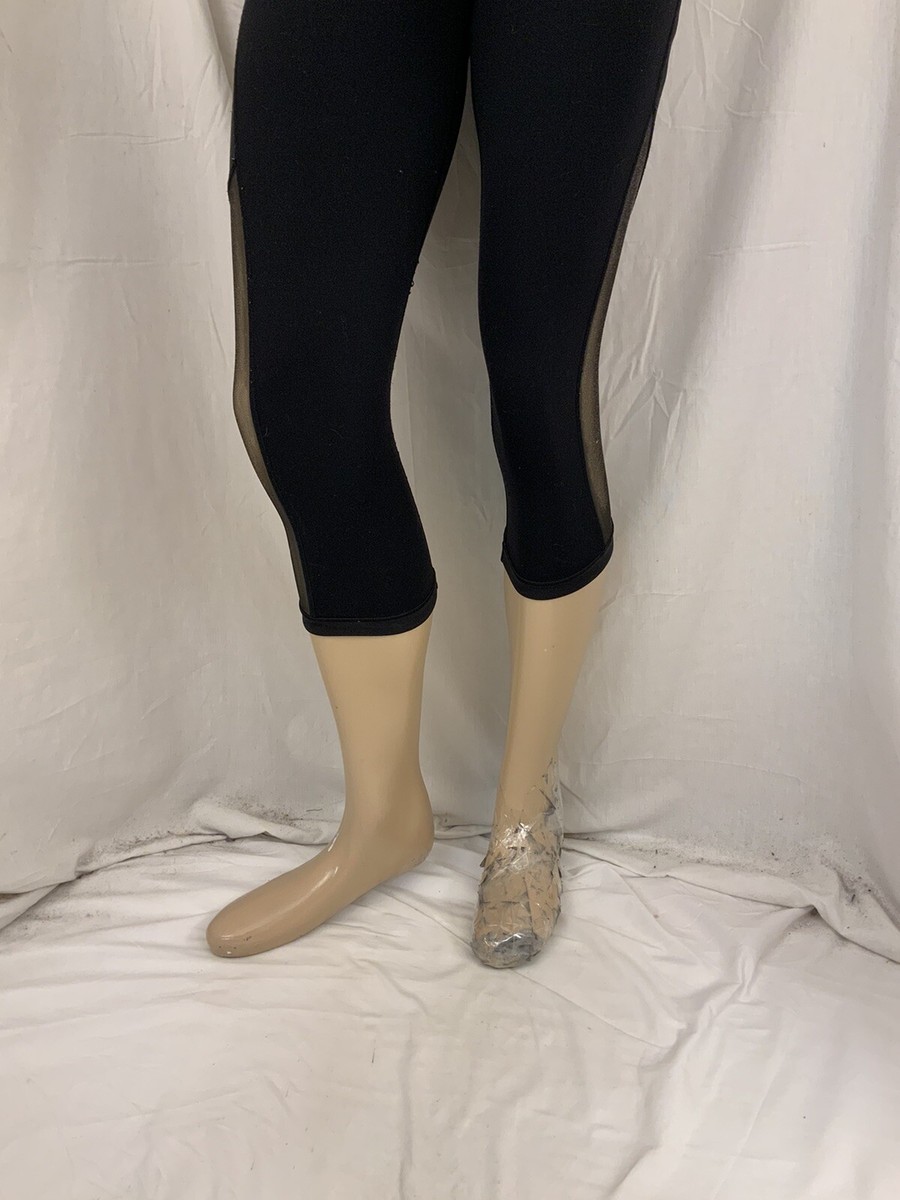 Lululemon Leggings 6 Black Capris Yoga Pants Side Mesh YGI Q2-147