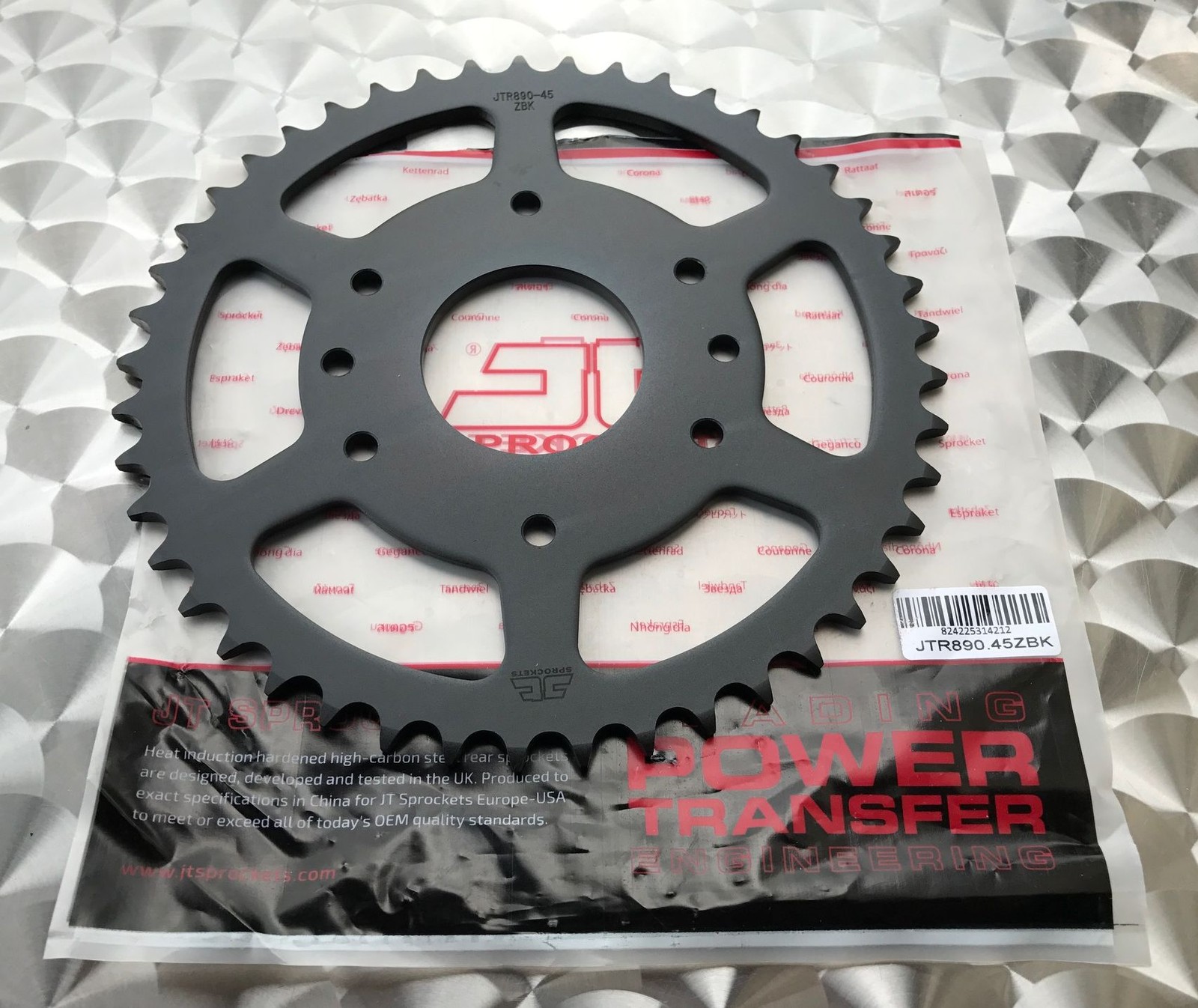 JT Stahl Kettenrad 45 Z KTM 125, 200, 390 Duke, RC 125, 520, 89045