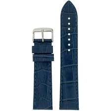 Tech Swiss LEA1830  Watch Band Blue Leather Crocodile Grain