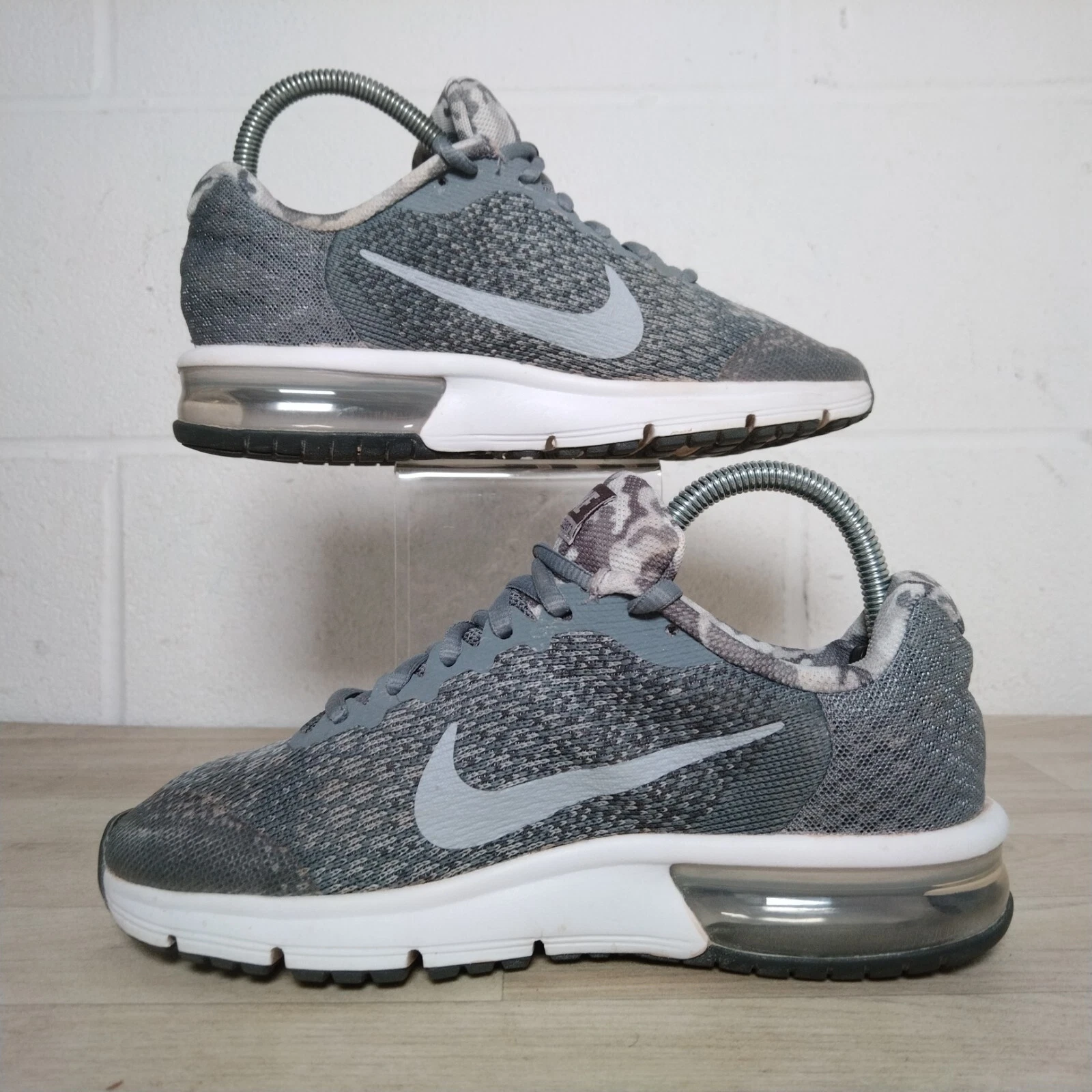 Scarpe da ginnastica Nike Air Max Sequent 2 UK6 EU39 grigie mimetiche scarpe basse