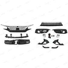 For CIVIC 2016-18 Upper Lower Grille Radiator Cover  Headlight Bracket Fog Light