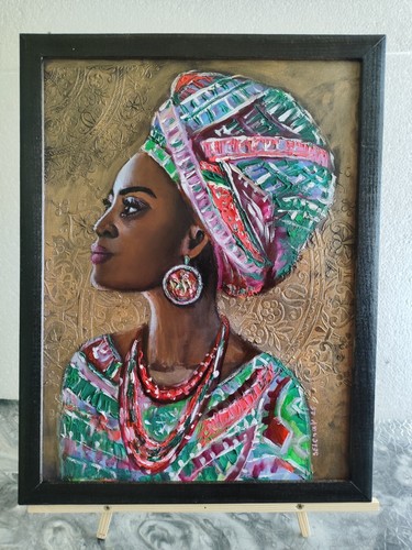 African American Young Woman Original Oil Paintings Black girl Art hand painted