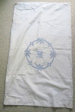 1940s--BEAUTIFUL LAUNDRY BAG WITH "M" HANDSTITCHED--24x40--XLNT