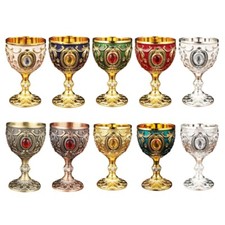 2 Piezas Metal Copa de Vino Decoración Vajilla Metal Copa de Vino Decoración Taza de Bebida