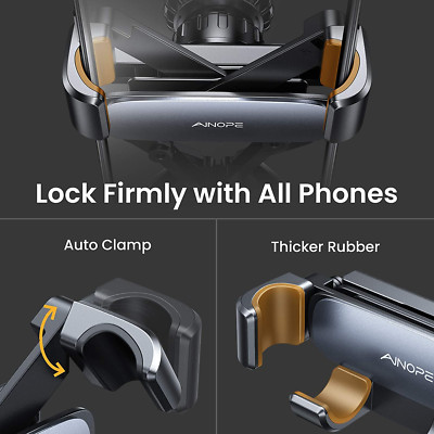 Car Phone Holder Mount Upgraded Gravity Car Phone Mount Auto Lock, Hands Free