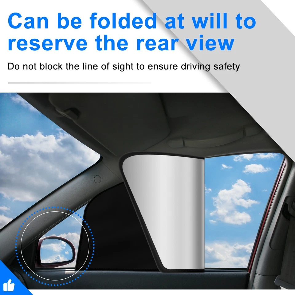 Pertallas magnéticas de bloqueo UV - Juego de 4 piezas para protección de ventanas delanteras, traseras y laterales Foto 3 de 4