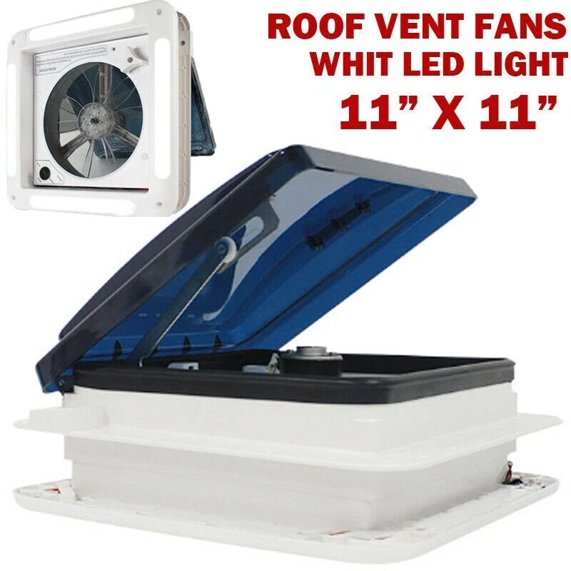 Camper Van Caravan Box 12V Electric LED Fan Roof Vent/Skylight Pop Up  Window | eBay
