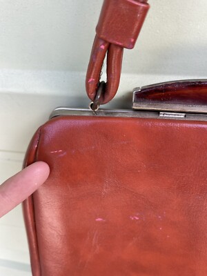 Vintage YKK Brown Leather Small Bag Top Handle Zipper 11 Vintage YKK Brown Leather Small Bag Top Handle Zipper 11