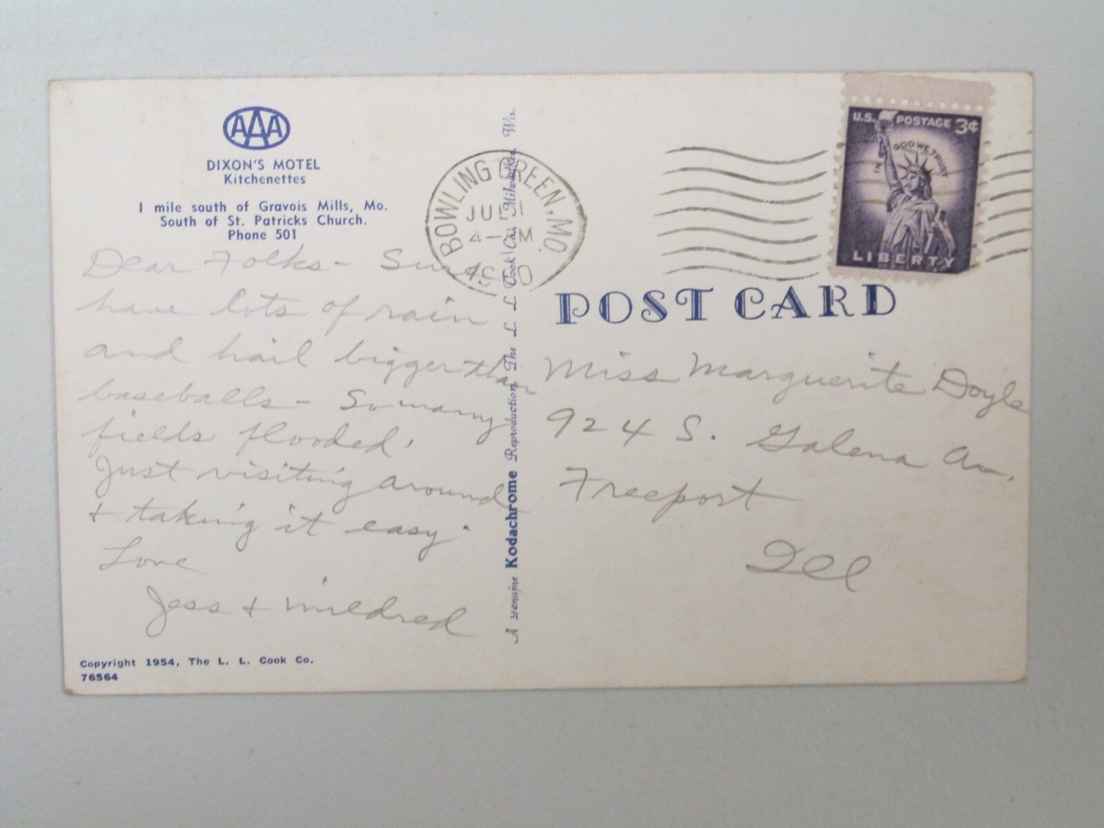 L882 Postcard Dixon's Motel Gravois Mills Missouri MO eBay