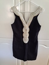 Vintage Lilly Pulitzer Size 2 Black Suzette Shift Mini Dress