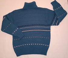 Vintage 60s 70s Men's Heavy Blend Turtleneck Pullover Sweater.Very Nice 