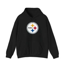 Pittsburgh Steelers Hoodie Sweatshirt, Fan Apparel with Pockets, Black White