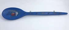 Vntg Bostrom Original hand Painted Folk Art Wood Spoon Wall Key Hook Sweden