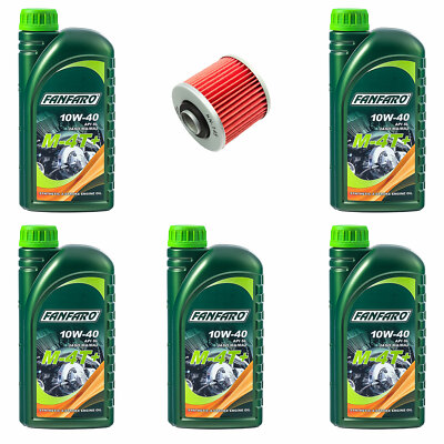 Motoröl Set Ölfilter KN145 10W40 5 Liter für Derbi 659 MZ MUZ Sachs Yamaha XT
