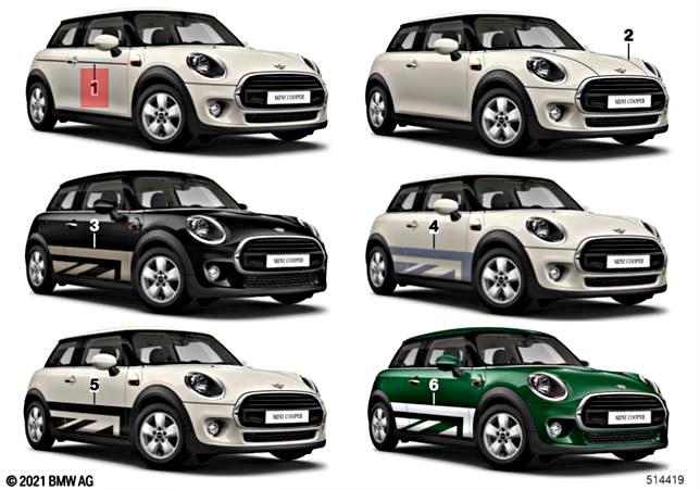 Genuine MINI Cooper Jcw One Side stripe Aspen White MINI TOOLBOX 