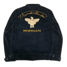 Japanese Brand Chain Corduroy Stitch Drizzler Jacket  Car Club Thunder Bird