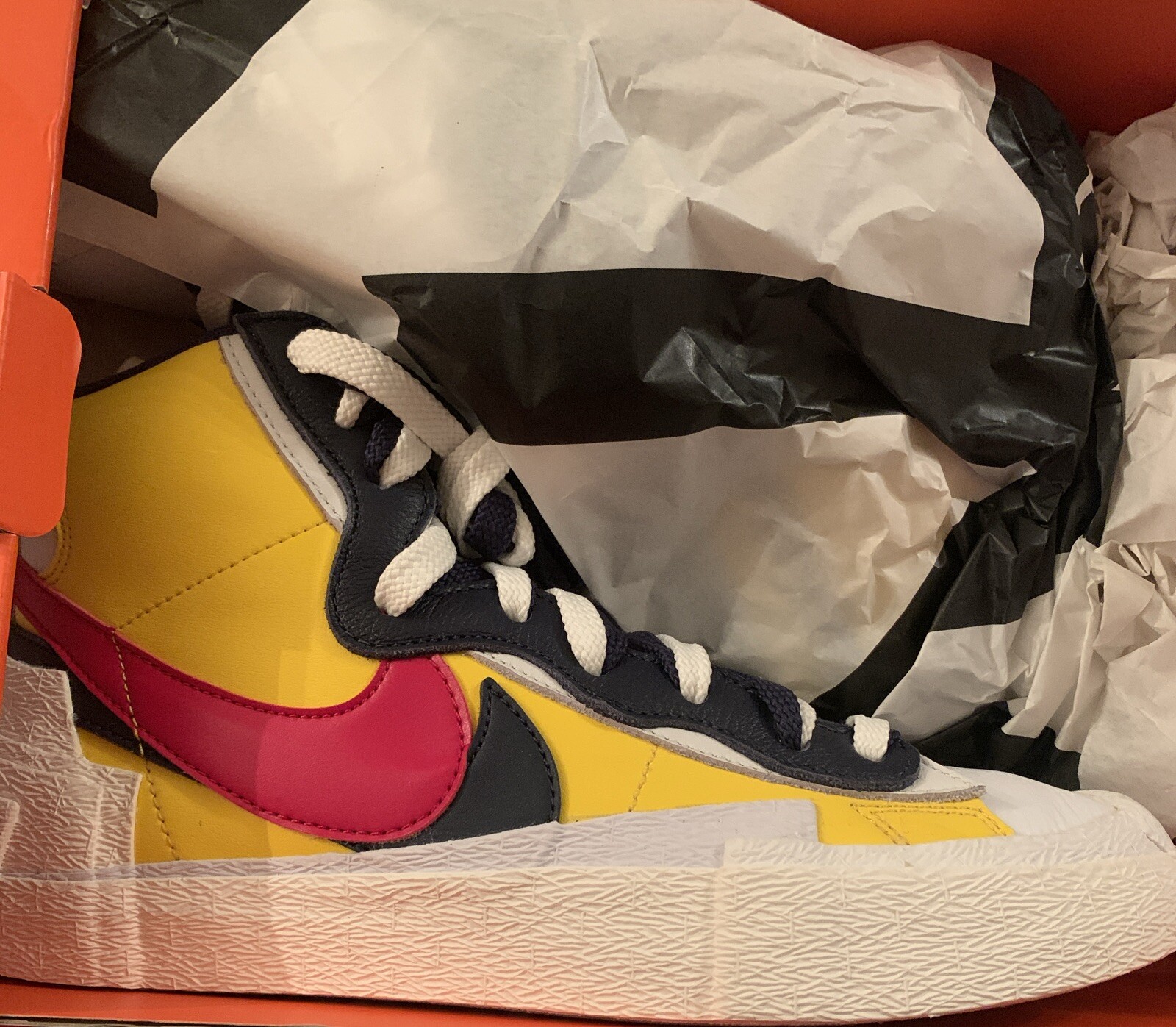 SACAI X NIKE Nuova Nike x Sacai Blazer Mid Snow Beach giallo mais varsity 5 5 Regno Unito 6 Stati Uniti