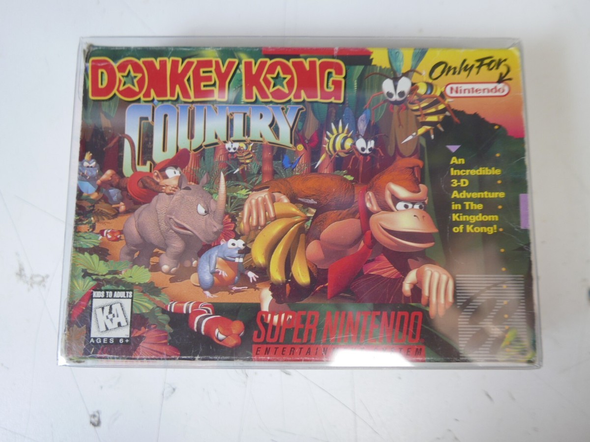 Donkey Kong Country Nintendo SNES In orginal Box with protective