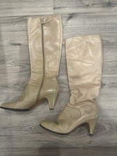 Vintage Salvatore Ferragamo Women Tan Leather Tall Riding Boots Size 7.5 AAAA
