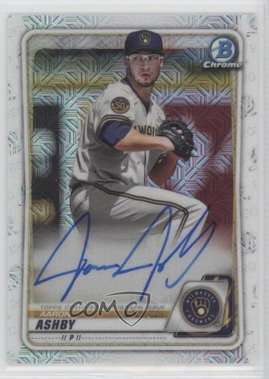 2020 Bowman Mega Box Chrome Mojo Auto Aaron Ashby #BMA-AA Auto 18bc