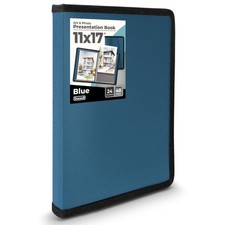 11x17 Art Portfolio Binder with Black Mounting Blue , Large Portfolio Folder...