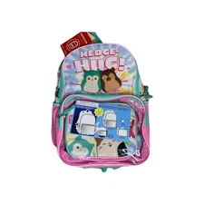 Squishmallows Bioworld Large Backpack & Lunchbox & Key Chain HEDGE-HUG! AOP RARE