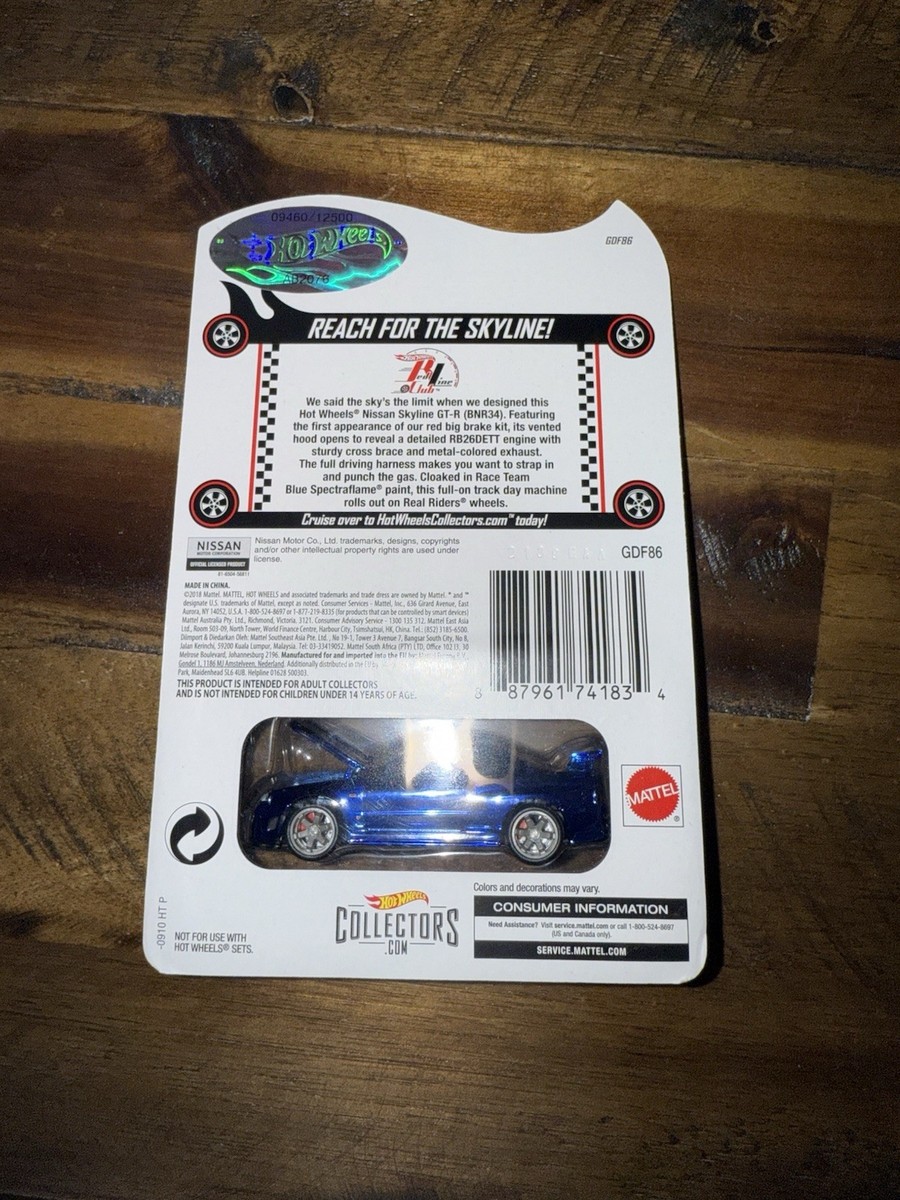 Hot Wheels GDF86 2019 RLC Nissan Skyline GT-R BNR34 for sale