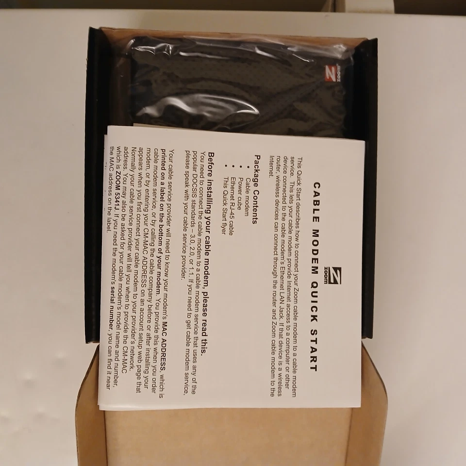ZOOM Cable Modem 5345 DOCSIS 3.0 343 Mbps 8x4 Docsis 3.0 Cable Modem  - Image 3 of 4