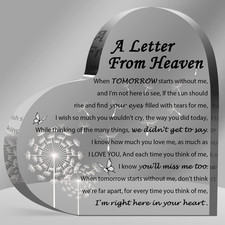 Sympathy Gifts - a Letter from Heaven- Memorial Gift for Loss of Mother Father H