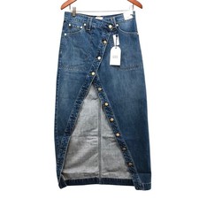 Gap Denim Maxi Skirt Womens 27/4 Adult Medium Indigo Asymmetrical Slit Going Out