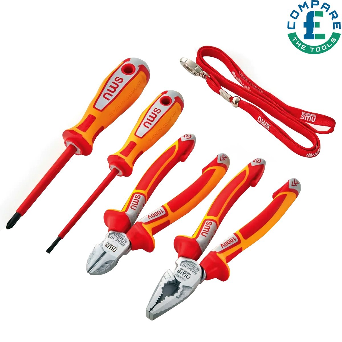 NWS N786 5 Pieces VDE Pliers, Cutters & Screwdriver Set