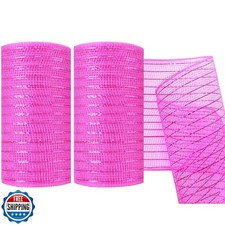 MIKIMIQI 2 Pack Deco Mesh 5.9 Inch x 30 Feet Decor Mesh Ribbon with Metallic