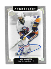 2019-20 UD Chronology Hockey Ken Morrow Autograph # FH-NYI-KM (19-20)