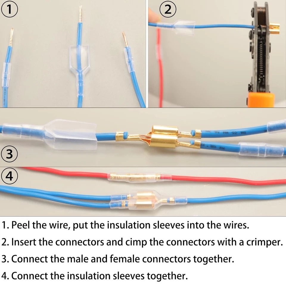 1260/140PCS Bala Crimpado Terminal Coche Cable Eléctrico Conector Terminal 1in2out Foto 4 de 4