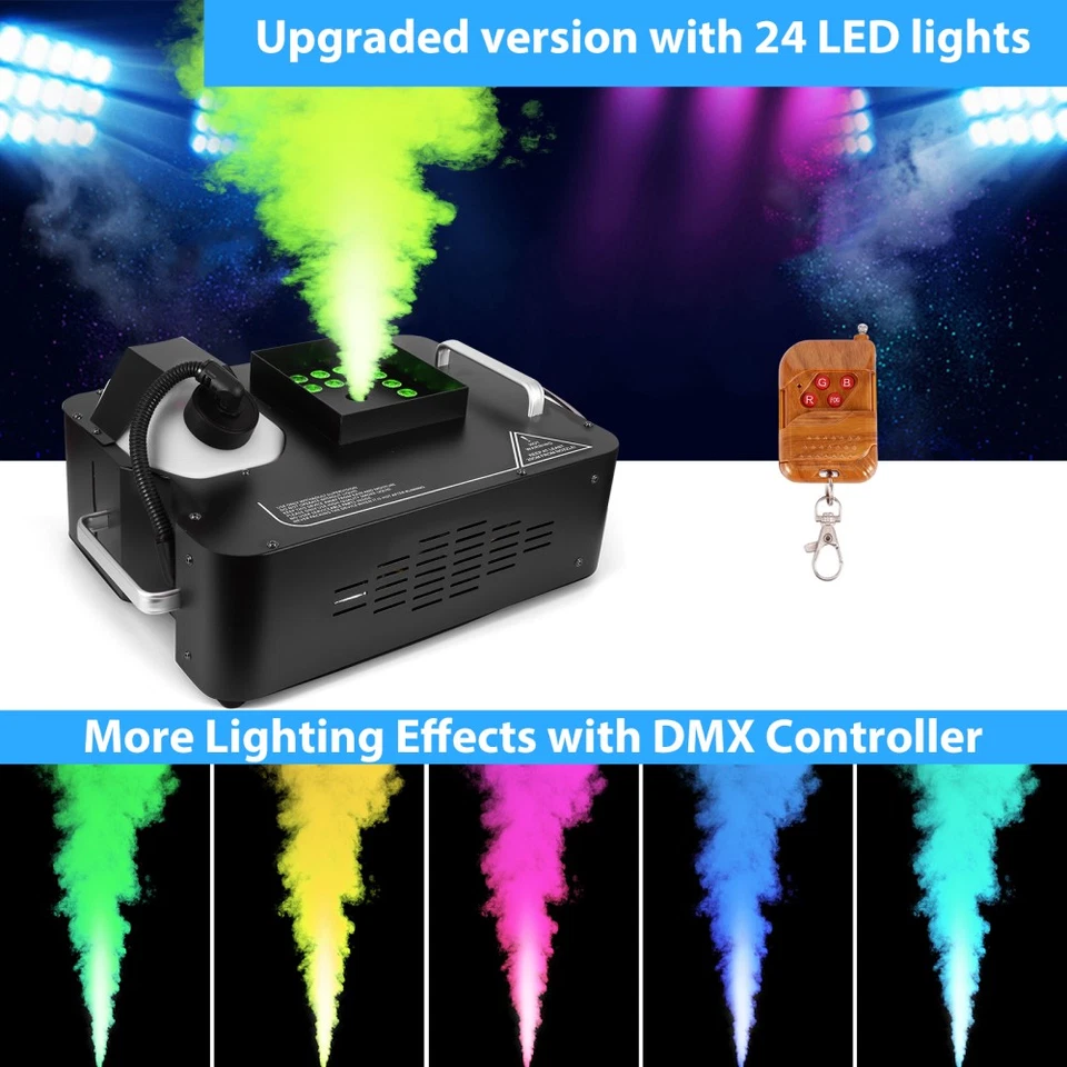 1/2pcs 1500W Fog Machine DMX Fogger Party Stage DJ Vertical Smoke Machine - Image 4 of 4