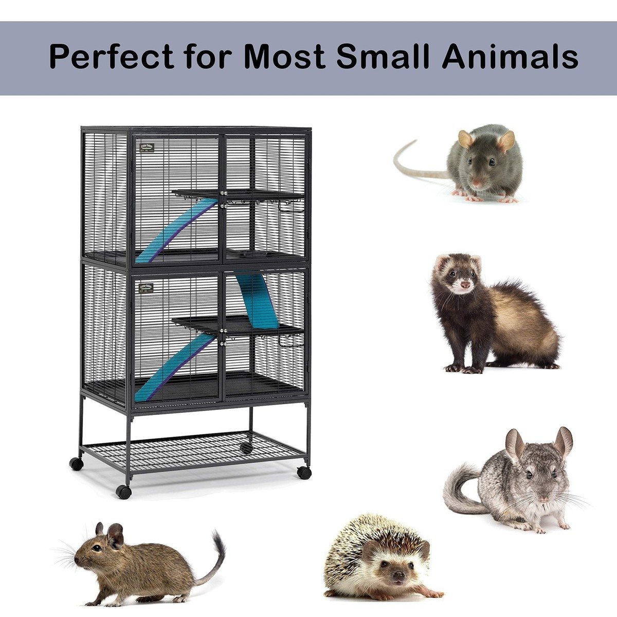 Midwest 182 Ferret Nation Double Unit with Stand Ferret Cage for