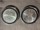 2-AMERICAN SILVER EAGLES-2001 & 2002 Coin LOT-.999 Fine Silver