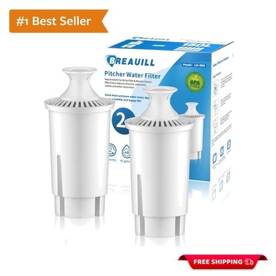 High Flow 2-Pack Water Filters for Brita - NSF Certified, Clean Tasting Water