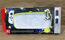 Nintendo Switch Splatoon 3 Carrying Case and Screen Protector White Yellow Blue
