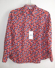 Walbusch Damen Bluse / Hemdbluse  -weiß/blau/rot-  Gr. 40  →NEU←  100% Baumwolle