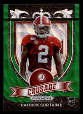 Patrick Surtain II 2021 Panini Prizm Draft Picks Green Wave Card #178 Alabama