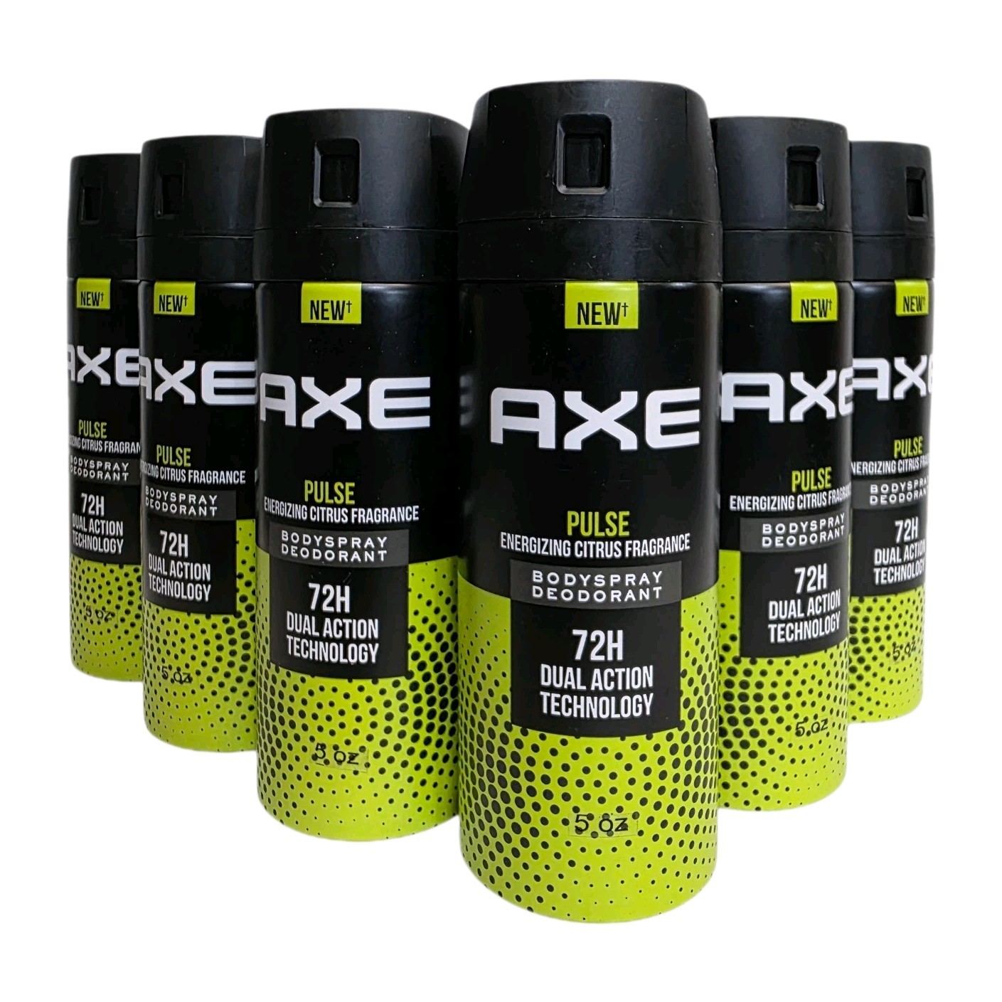 Axe Pulse Energizing Citrus Fragrance 72 HR Dual Action 150ml./6 Pack, Free Ship